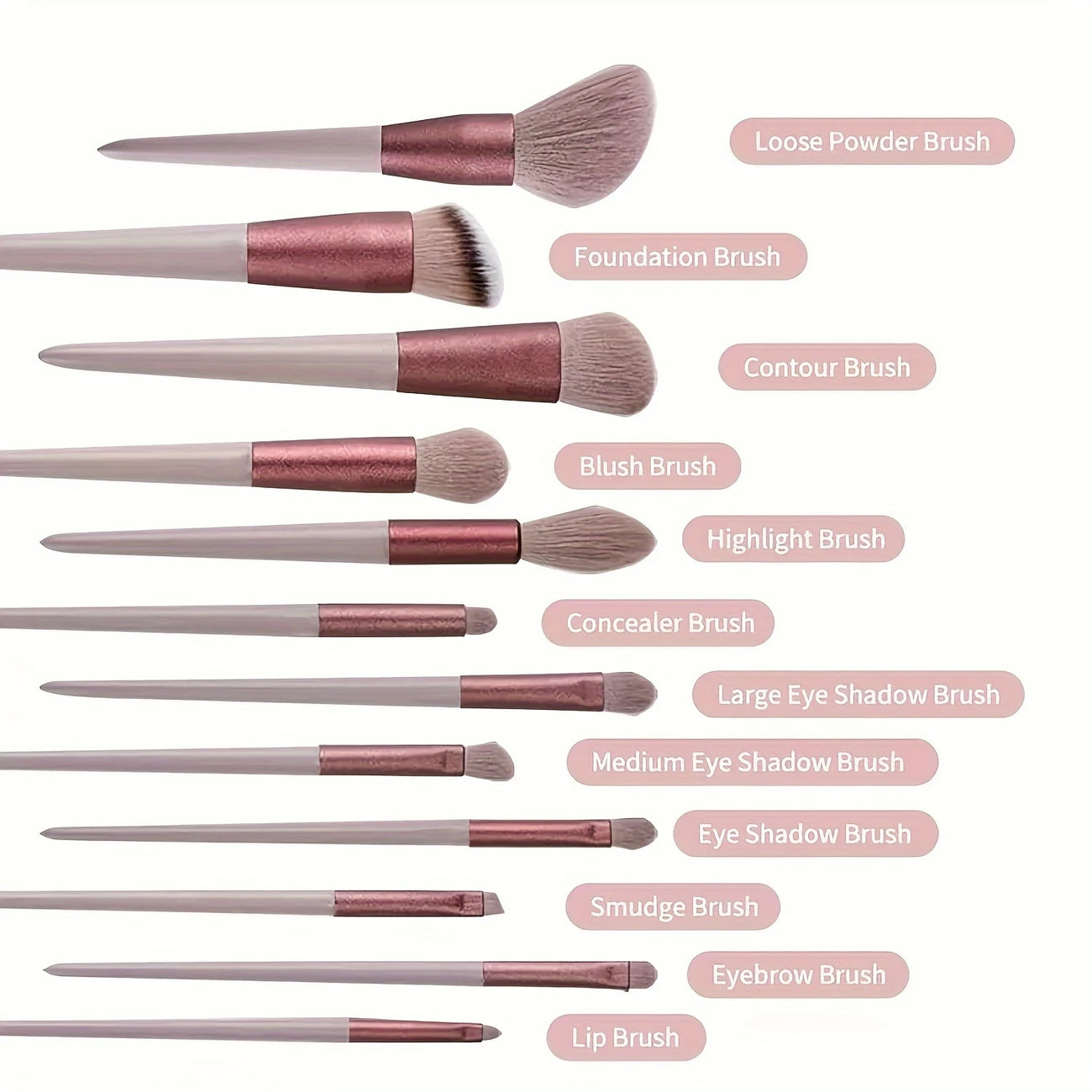 13pcs Luxury Makeup Brush Set with Travel Pouch